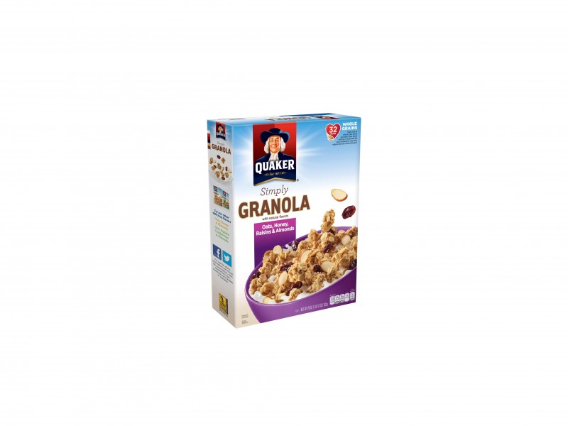 Ngũ Cốc Quaker Simply Granola Mật Ong, Nho Khô & Hạnh Nhân